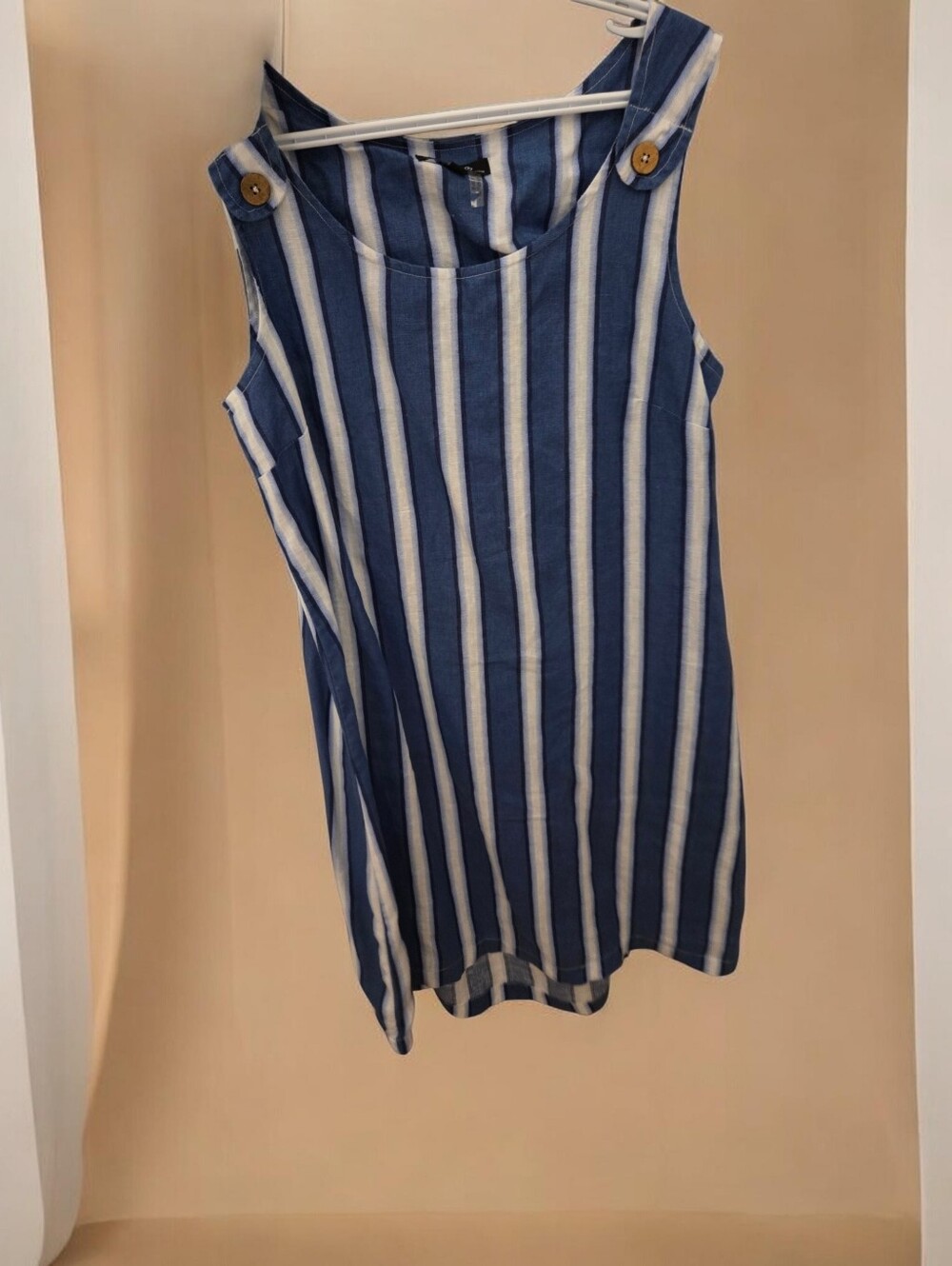 Striped Linen Sleeveless Dress
